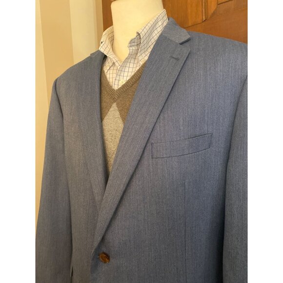 Ralph Lauren Mens 44L Solid Blue Sport Coat Two-Button Lightweight Jacket Blazer - Picture 1 of 16